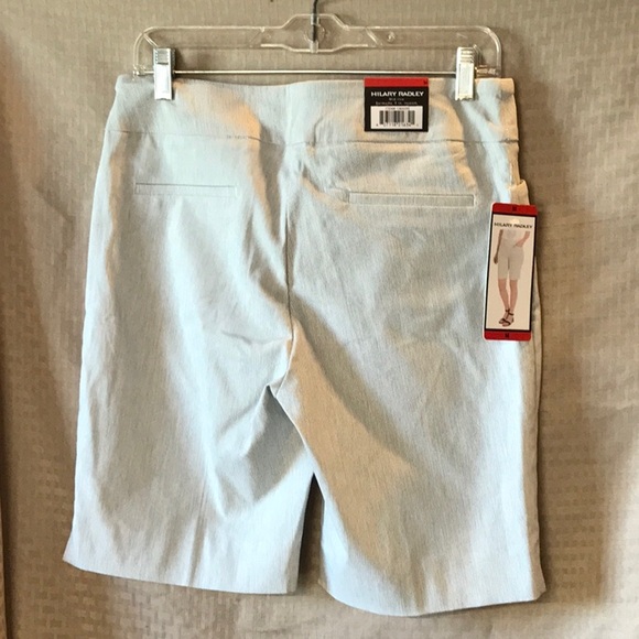 Hilary Radley ladies shorts, sz Medium, Pull-on, white/grey pinstripe - Picture 2 of 5